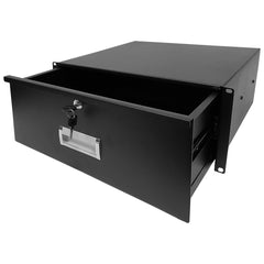 AxcessAbles 4U Locking Media Rack Storage Drawer | 45LB Capacity | Compatible with 19-Inch Rack-mount Server Racks and AV Equipment Cabinets. 15 inch Deep Metal Network Rack Drawer (RKDRAWER4U)