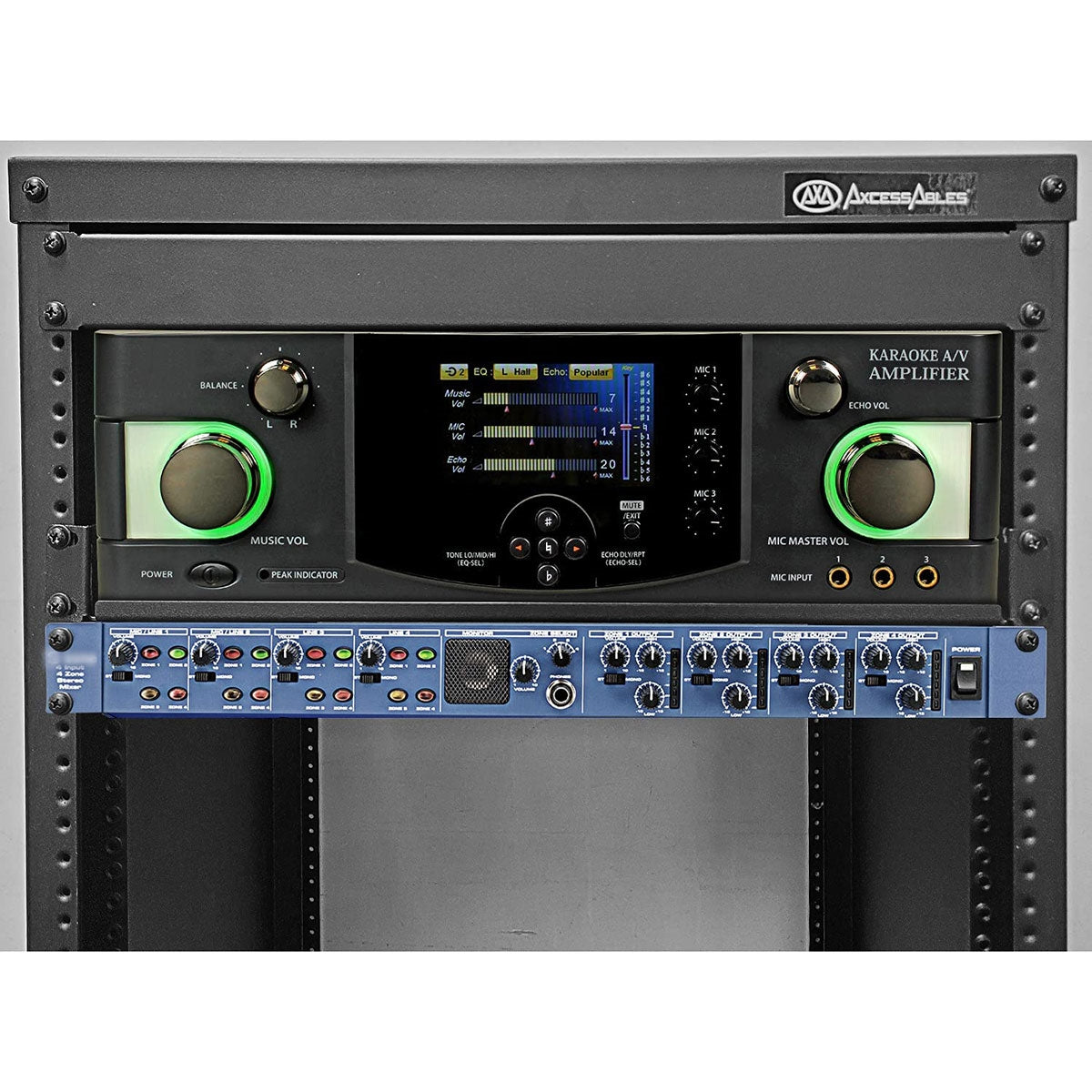 AxcessAbles 1U Vented Server Rack Shelf | 1U Universal Rack Shelf with Protective Edges for 19" AV Equipment Rack & Cabinet| 12" Deep with Edges. | Single Cast Steel| 44lb Capacity (2-Pack) - OB