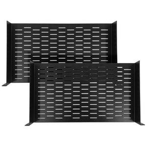 AxcessAbles 1U Vented AV Cantilever Rack Shelf for 19 Inch Equipment Rack & IT Cabinets. 10 Inches Deep No Lips. 44lb Capacity (2 Pack) - Mint Open Bocx
