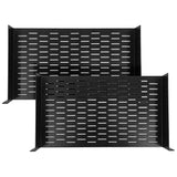 AxcessAbles 1U Vented AV Cantilever Rack Shelf for 19 Inch Equipment Rack & IT Cabinets. 10 Inches Deep No Lips. 44lb Capacity (2 Pack)