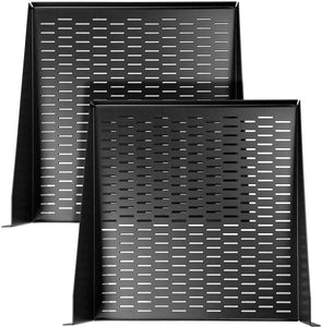 2U Vented Rack Shelf with Protective Edges 18-Inch Deep (Pair)