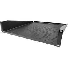 AxcessAbles 2U Vented Rack Shelf - 2 Pack | Rack Trays for 19 Inch Equipment Rack Cabinets | 18" Deep Rackmount Shelf with Lips | 50lb Capacity (2-Pack)