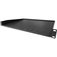 AxcessAbles 1U Vented Server Rack Shelf | 1U Universal Rack Shelf with Protective Edges for 19" AV Equipment Rack & Cabinet| 12" Deep with Edges. | Single Cast Steel| 44lb Capacity