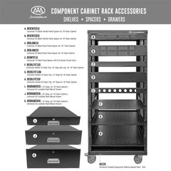 AxcessAbles RKVENTED1U 1U Vented Spacer Rack-Mount Panel for 19 inch Equipment and Server Racks. 1.75" Height x 19" Long