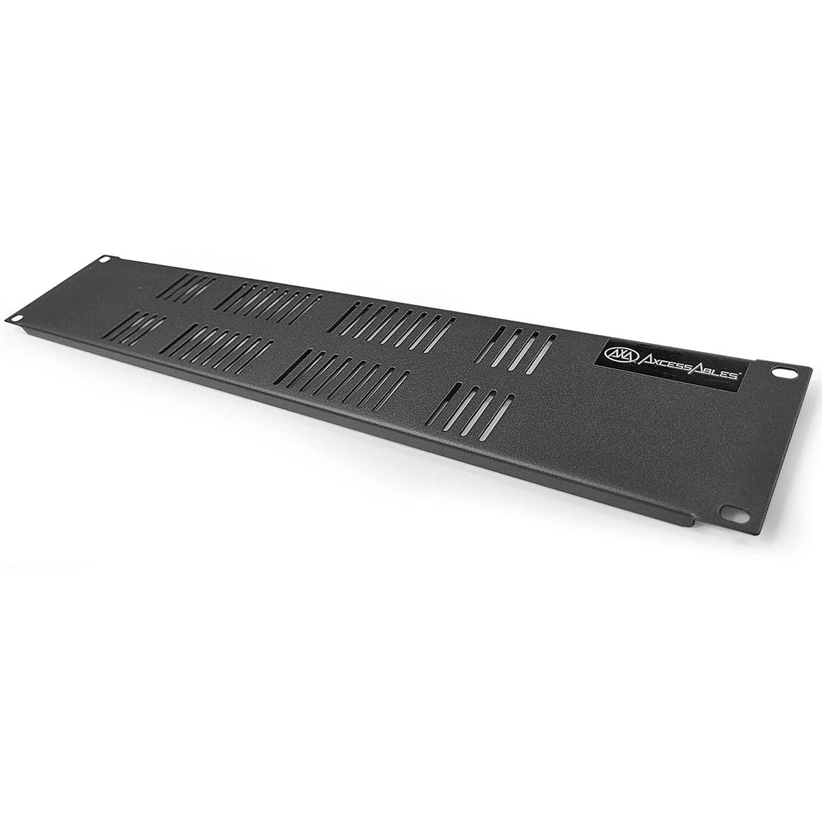 AxcessAbles RKVENTED2U 2U Vented Rack-Mount Panel for 19 inch Equipment and Server Racks. 3.75" Height x 19" Long (2 Pack)