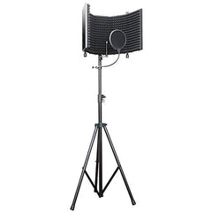 AxcessAbles Recording Studio Microphone Isolation Shield with Tripod Stand 4ft to 6ft 6" adjustable Mic Stand Recording booth, Podcast Sound booth. Compatible w/Blue Yeti, AT2020 (SF-101KIT ) - Open Box