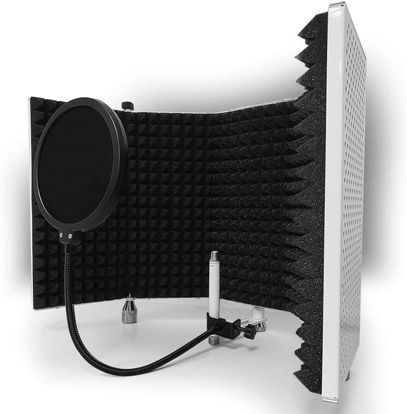 AxcessAbles SF-101VW Vented Recording Studio Microphone Isolation Shield (White)