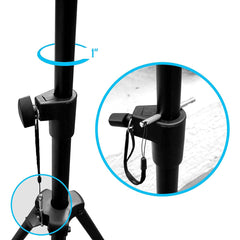 AxcessAbles Microphone Isolation Shield Stand Only. Single-Cast Stand 4ft4"- 6ft. For thread mount and back mount Vocal Isolation Shields. Mic Thread Adapters Included (SF-TRIPOD)