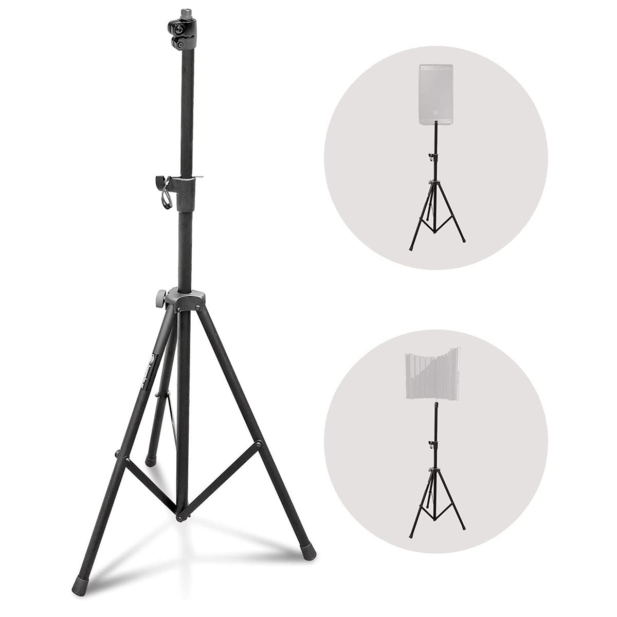 AxcessAbles Microphone Isolation Shield Stand Only. Single-Cast Stand 4ft4"- 6ft. For thread mount and back mount Vocal Isolation Shields. Mic Thread Adapters Included (SF-TRIPOD)