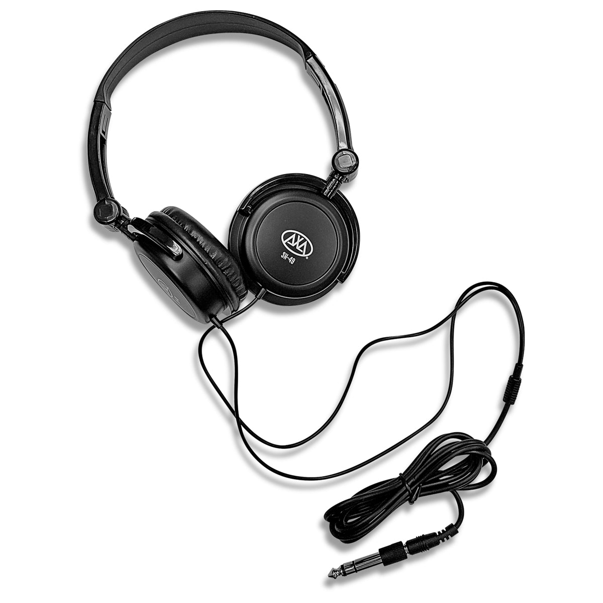 AxcessAbles On-Ear Closed-Back Studio/DJ Headphones with 6ft Cable and 1/4-inch Jack Adapter | 38mm Neodymium Driver Swiveling Cups| Guitar | Recording (SH-49)