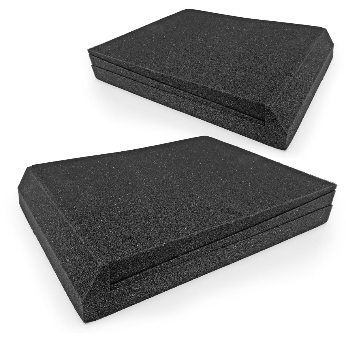 AxcessAbles Large Studio Monitor Isolation Pads for 6.5, 7, and 8-inch Speakers| Sound Isolation Pads for Side-Way Speakers | 3-Slice Pads | Multi-angle Speaker Riser | Acoustic Isolation Speaker Foam - Open Box