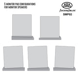 AxcessAbles Large Studio Monitor Isolation Pads for 6.5, 7, and 8-inch Speakers| Sound Isolation Pads for Side-Way Speakers | 3-Slice Pads | Multi-angle Speaker Riser | Acoustic Isolation Speaker Foam - Open Box