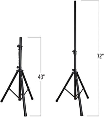 AxcessAbles Heavy-Duty DJ Tripod Stands (Pair) with Bag | Adjustable Height 42-inch to 72-inch PA Speaker Stands| 15lb Portable PA Stands Compatible with Powered Speakers (SSB-101)