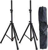 Heavy-Duty DJ Tripod Stands (Pair) with Bag by AxcessAbles| Adjustable Height 42” to 72" PA Speaker Stands| 15lb Portable PA Stands Compatible with Powered Speakers (SSB-101)