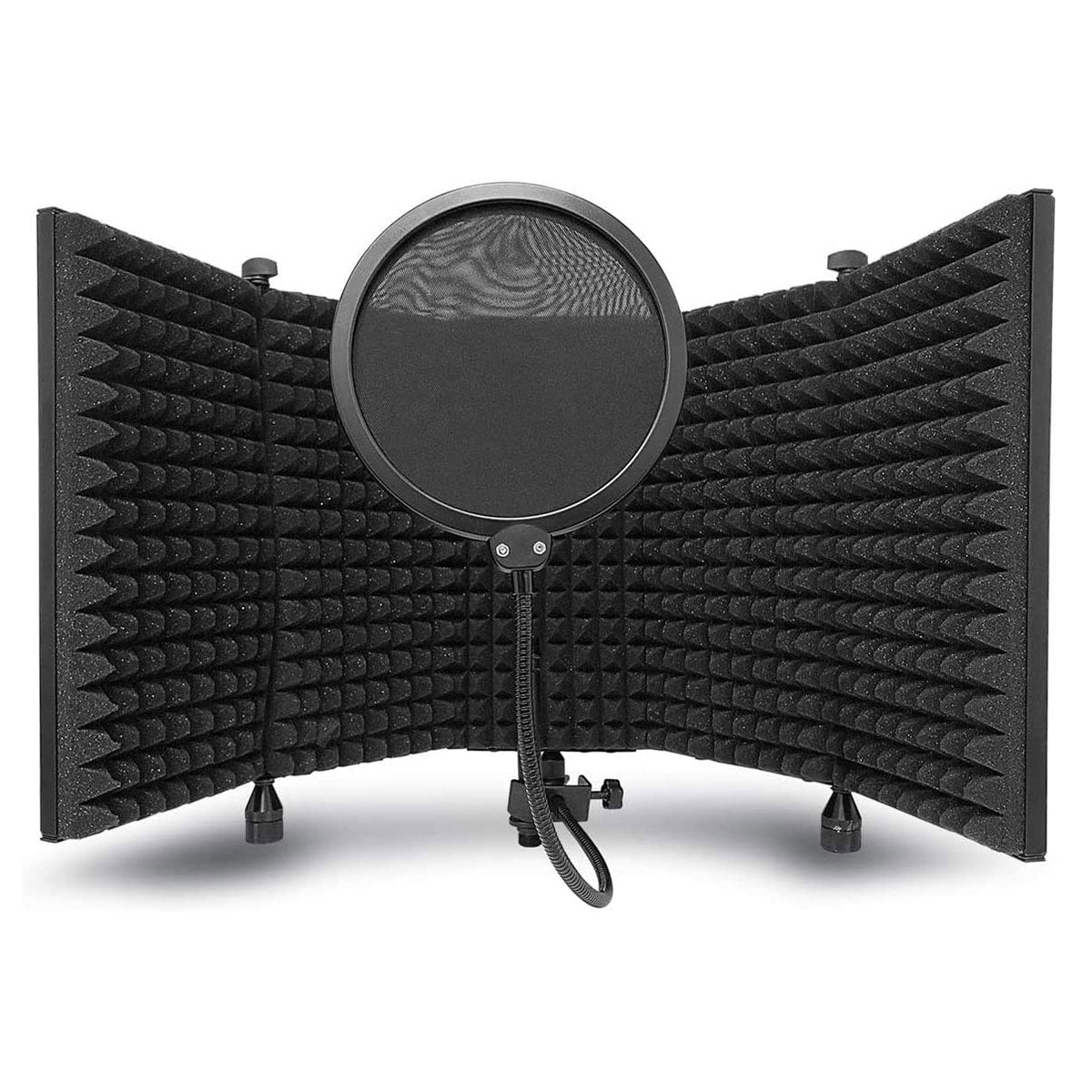 AxcessAbles SF-101VB 32.5"Wx13"H (422sq inch) Half Dome Vented Recording/ Podcast Isolation Shield with Desktop Standing Knobs and Microphone Windpop Blocker (SF-101VB)