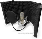 AxcessAbles SF-101VB 32.5"Wx13"H (422sq inch) Half Dome Vented Recording/ Podcast Isolation Shield with Desktop Standing Knobs and Microphone Windpop Blocker (SF-101VB)