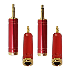 AxcessAbles 1/4-inch to 3.5mm Stereo Headphone Adapter 3.5mm(1/8-inch) Plug Male to 6.35mm (1/4-inch) Jack Female Stereo Adapter for Speakers, Headphones, Mixers, Receivers, Guitars (4 Pack)