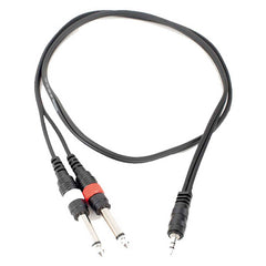 AxcessAbles 1/8 Stereo Male Mini-Jack to Dual 1/4 TS Audio Cable - 10ft | 1/8 TRS to Dual TS Mono Y-Splitter Cable | 3.5mm Stereo Mini-Jack to 2 TS Male | AxcessAbles TRS18-D14TS109-10ft