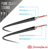 AxcessAbles 1/8 Stereo Male Mini-Jack to Dual Male XLR Audio Cable - 10ft | 1/8 TRS to Dual XLR Male Y-Splitter Cable | 3.5mm Stereo Mini-Jack Male to 2 XLR Male | AxcessAbles AXCTRS18-DXLR402M 10ft