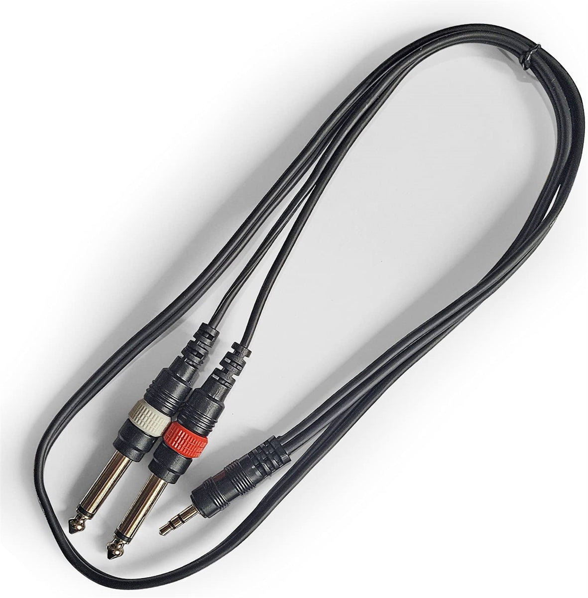 1/8-inch TRS (Stereo) to Dual 1/4-inch TS (Mono) Breakout Cable (3ft)