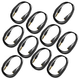 The AxcessAbles TRSF18-TRSM14 1/8 inch (3.5mm) TRS Female to 1/4 inch (6.35mm) TRS Male Headphone Extension Cable (10ft) - 10 Pack