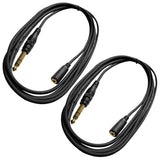 AxcessAbles TRSF18-TRSM14 1/8 inch (3.5mm) TRS Female to 1/4 inch (6.35mm) TRS Male Headphone Extension Cable (10ft) - 2 Pack