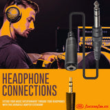 The AxcessAbles TRSF18-TRSM14 1/8 inch (3.5mm) TRS Female to 1/4 inch (6.35mm) TRS Male Headphone Extension Cable (10ft) - 10 Pack