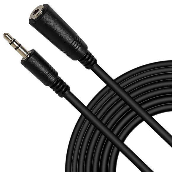 AxcessAbles ⅛” (3.5mm) TRS Male to ⅛” (3.5mm) TRS Female Minijack Headphone Extension Cable Compatible with Headphones, Phones, Speakers, Tablets, MP3 Players and More! (10ft)