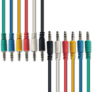AxcessAbles 1/8 (3.5mm) TRS to 1/8 (3.5mm) TRS Balanced Minijack Stereo Patch Cables 6-Pack Mobile Devices Outboard & Patchbay Studio External Digital Analog Effects (3ft)