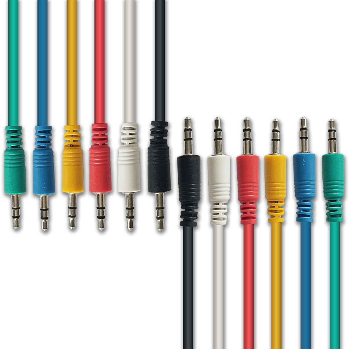 AxcessAbles 1/8 inch (3.5mm) TS to 1/8 inch (3.5mm) TS Unbalanced Mono Patch Cables | Modular Synth Cables | TS Aux Cords| Eurorack Audio Cables | 3.5mm TS Aux Cords 6 Pack (3ft)