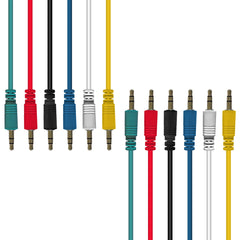 AxcessAbles 1/8 (3.5mm) TRS to 1/8 (3.5mm) TRS Balanced Minijack Stereo Patch Cables 6-Pack Mobile Devices Outboard & Patchbay Studio External Digital Analog Effects (1ft)