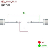 Axcessables AXCTS14-P105 1/4 inch TS Unbalanced Patch Cables 6-Pack, 5 feet - Open Box