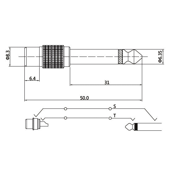(Do not list) AxcessAbles TS14M-RCAF-S ¼” (6.35mm) Mono TS Male Jack to RCA Female Gender Changing Adapter Audio Connector