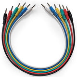 AxcessAbles 1/8 inch (3.5mm) TS to 1/8 inch (3.5mm) TS Unbalanced Mono Patch Cables for Music Producers, Eurorack Synthesizer, Multi-Color 6 Pack (1.5ft)