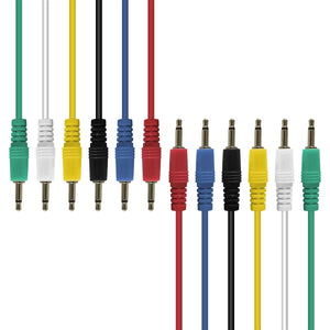 AxcessAbles 1/8 inch (3.5mm) TS to 1/8 inch (3.5mm) TS Unbalanced Mono Patch Cables for Music Producers, Eurorack Synthesizer, Multi-Color 6 Pack (1ft)
