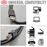 AxcessAbles USB 2.0 Type-A Male to Type-B Male Connection Cable (5ft) | USB 2.0 A-Male to B-Male Data Cable | USB Cable for Audio Interfaces, Microphone, Controller | USB 2.0 High-Speed Cable (5ft)