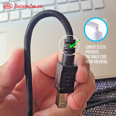 AxcessAbles USB 2.0 Type-A Male to Type-B Male Connection Cable (5ft) | USB 2.0 A-Male to B-Male Data Cable | USB Cable for Audio Interfaces, Microphone, Controller | USB 2.0 High-Speed Cable (5ft)