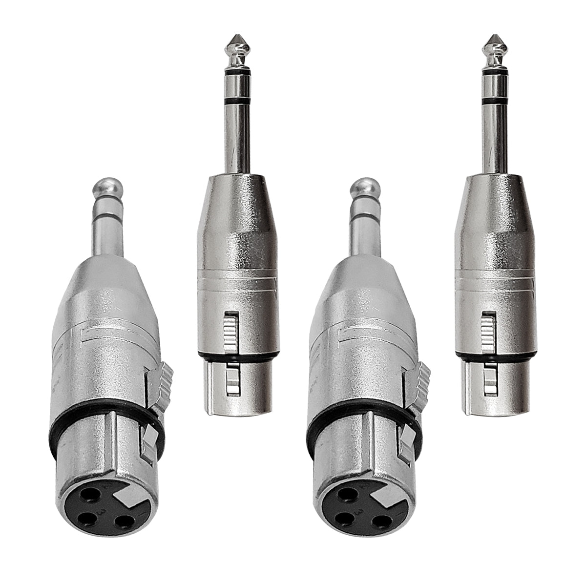 AxcessAbles 1/4-inch TRS to XLR Adapter, Balanced Quarter Inch 6.35mm Male to XLR Female Adapters - 4 Pack