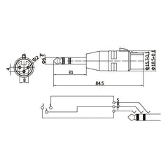 AxcessAbles 1/4-inch TRS to XLR Adapter, Balanced Quarter Inch 6.35mm Male to XLR Female Adapters - 4 Pack