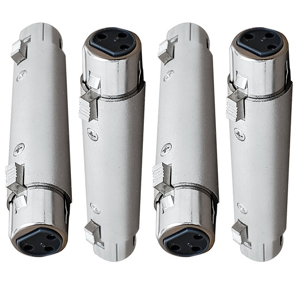 AxcessAbles XLR3F-XLR3F-4PK 3 Pin XLR Female to 3 Pin XLR Female Adapter (4 Pack)