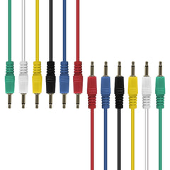 AxcessAbles 1/8 inch (3.5mm) TS to 1/8 inch (3.5mm) TS Unbalanced Mono Patch Cables for Music Producers, Eurorack Synthesizer, Multi-Color 6 Pack (3ft)