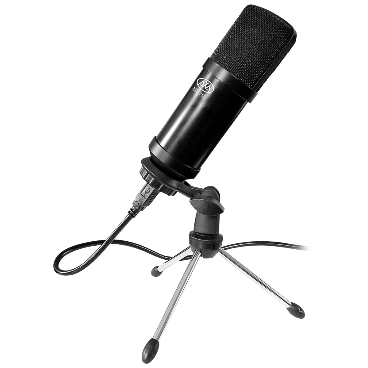 AxcessAbles MX-715 USB Studio Condenser Recording Microphone for PC Laptop MAC or Windows, Cardioid Studio for Recording Vocals, Voice-Overs, Streaming Broadcasts and YouTube Videos