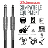 AxcessAbles I-020 ¼” (6.35mm) TS Straight to ¼” (6.35mm) TS Straight Guitar/Bass/Instrument Cable (20ft)