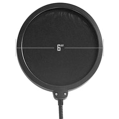 AxcessAbles 6 Inch Dual Layer Studio Microphone Pop Filter for Isolation Shield, Pop Blocker with 14 Inch Gooseneck for Blue Yeti Mic, AT2020, Recording Studios. Mic Pop Guard