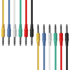 AxcessAbles 1/4-inch (6.35mm) TRS to 1/4-inch (6.35mm) TRS Multi-Color Balanced Stereo Patch Cables 6-Pack Outboard Gear & Patchbay Studio Cables External Effects Digital Analog Effects (1.5ft)
