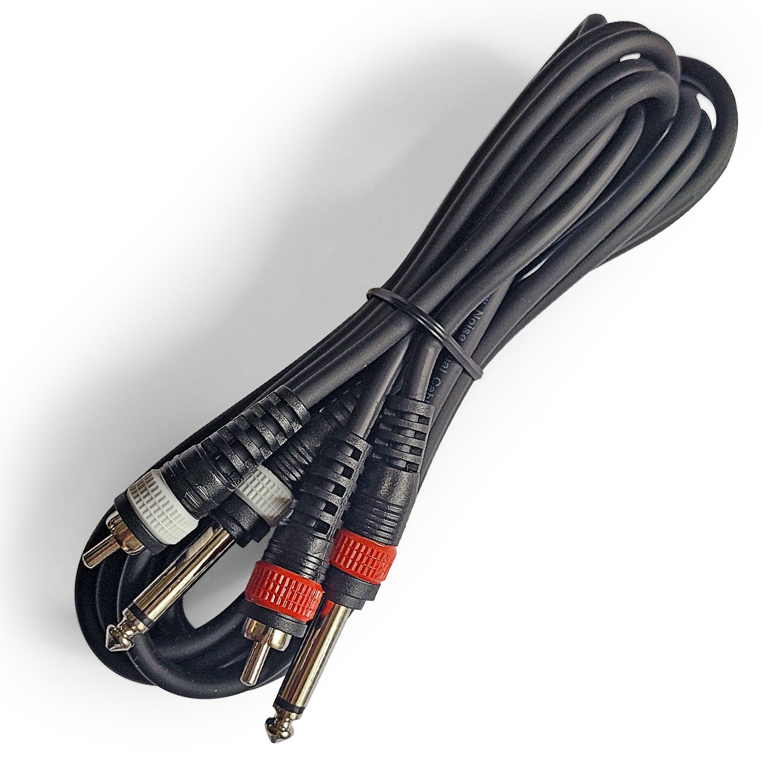 AxcessAbles Dual 1/4 Inch TS to Dual RCA Audio Interconnect Cable 3ft | Dual 6.35mm Male Jack to Dual RCA | 3ft DTRS to DRCA Unbalanced Patch Cables