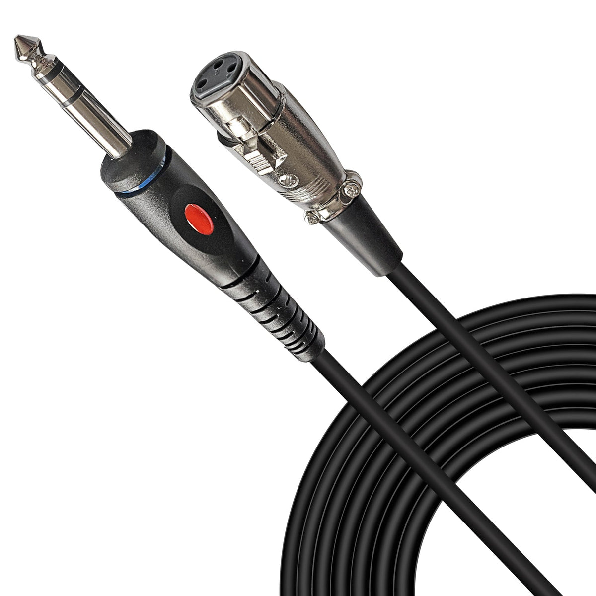 AxcessAbles XLR to 1/4 Inch TRS Instrument Cable 10ft | XLR Female to  6.35mm Male Jack Stereo Audio Cord | 10ft XLR to TRS Balanced Patch Cables