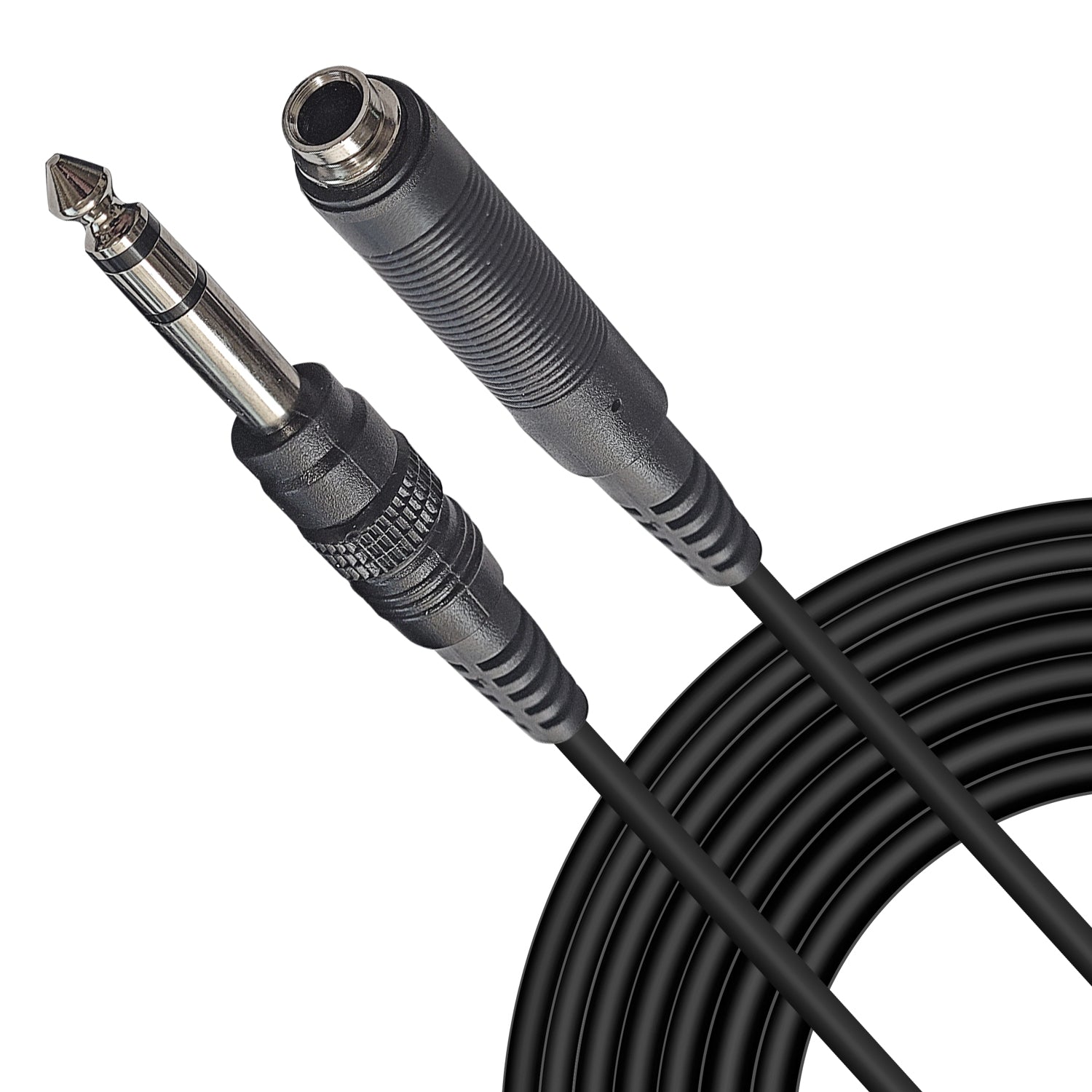 AxcessAbles 1/4-inch (6.35mm) TRS Male to 1/4-inch (6.35mm) TRS Female Headphone Extension Cable (10ft) for Microphones, Audio Applications, Home Studios, Professional Studios