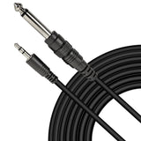 AxcessAbles 1/8 Inch TRS to 1/4 Inch TS Instrument Cable 10ft - 5 Pack | 3.5mm Minijack Male to 6.35mm Male Jack Stereo Audio Cord | 10ft TRS to TS Patch Cables (5-Pack)