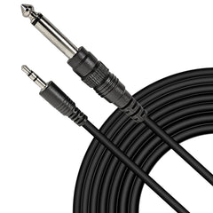 AxcessAbles 1/8 Inch TRS to 1/4 Inch TS Instrument Cable 10ft | 3.5mm Minijack Male to 6.35mm Male Jack Stereo Audio Cord | 10ft TRS to TS Patch Cable